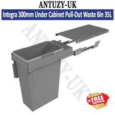 300mm SOFT CLOSE 35 Litre PULL OUT  KITCHEN UNDER CABINET WASTE BIN - INTEGRATED