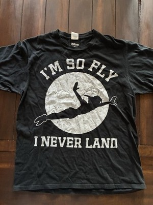 Tshirt peter pan im so fly I neverland tee graphic print mens Large