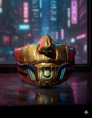 3D Printed Cyberpunk Mask: Metropolis Cosplay Helmet - Wekster Collab