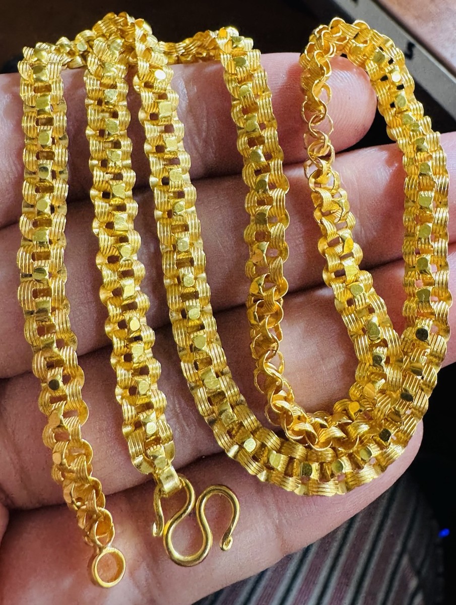 C*イ様 ペンダント　ゴールド Saudi Gold (0.30 grams) New Genuine 22K 916 Yellow Saudi Gold Rare Chain Necklace 17.5/18
