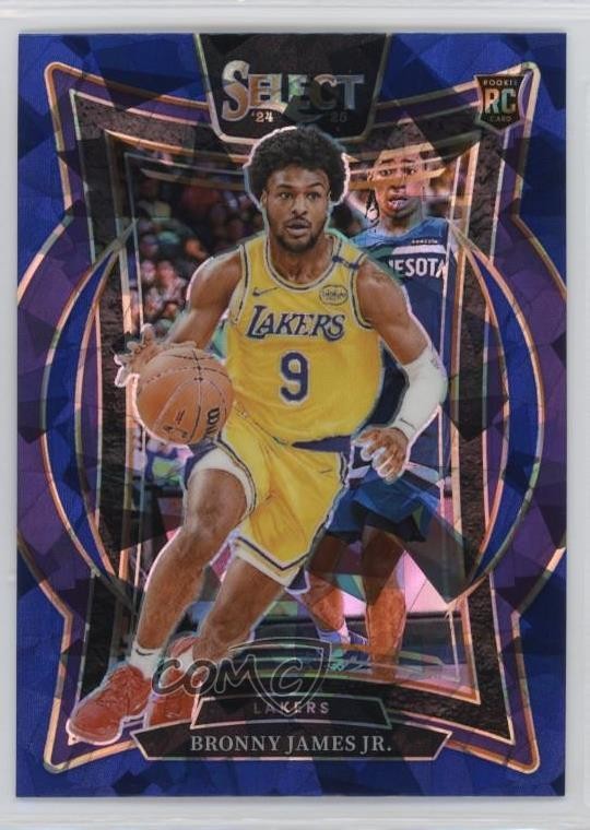2024-25 Panini Select Concourse Blue Cracked Ice Prizm Bronny James Jr #90 1f5j
