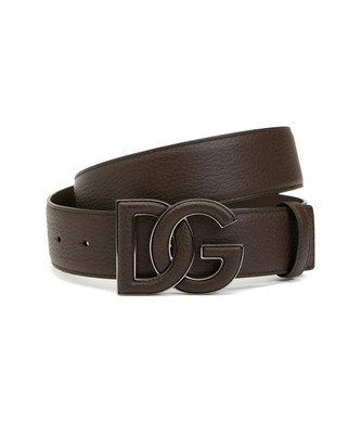 NO CUSTOMS TAX) DOLCE & GABBANA brown DG logo buckle leather 