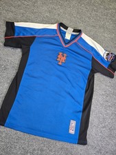 Majestic New York Mets MLB Training Jersey Blue Black V-Neck youth XL