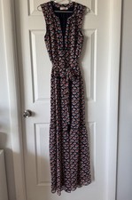 Tory Burch Long Dress Size 8 Orange Blue Color V Neck