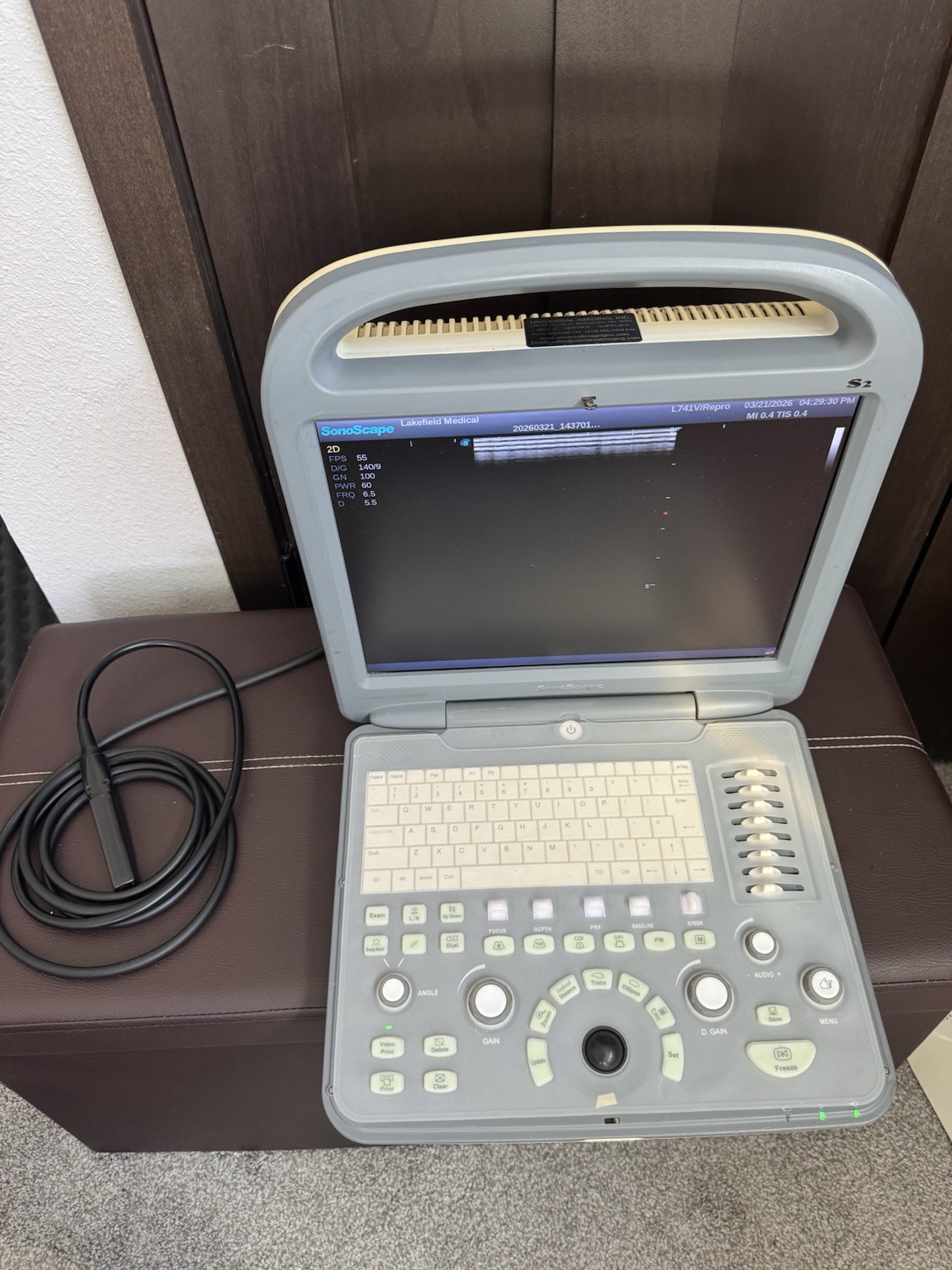 Sonoscape S2 Ultrasound Machine With L741V Probe & Carrying Case For Veterinary