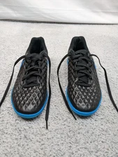 Nike Tiempo Indoor Soccer Shoes AT6110‑004 Black/Blue Men's US 7.5 Indoor Turf