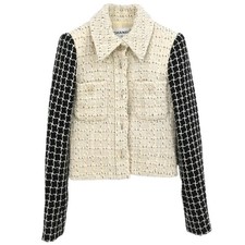 Chanel Single Breasted Tweed Jacket Off-white P56794V40773 38 178101