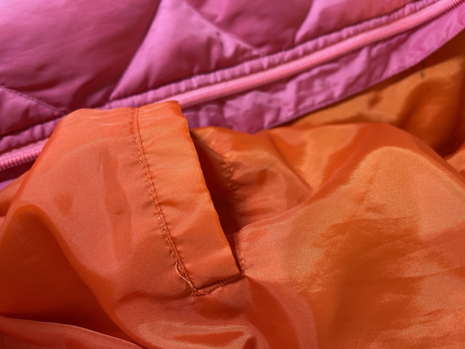 VINTAGE Tommy Hilfiger Womens Quilted Vest Large Pink Outer/Orange Lined Pockets thumbnail 11