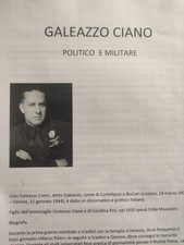 REGNO D'ITALIA PNF AUTOGRAFO GALEAZZO CIANO MILITARE POLITICO GENERO MUSSOLINI