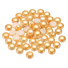 12mm Glass Mosaic Tiles, 200g Round Iridescent Glass Pieces, Pearl Apricot