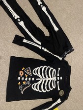 Cat Jack New Black Halloween Skeleton Homeware Kids Pajama Costume Size 6