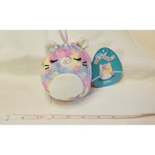 Squishmallow Erika Tie Dye Cat 4 Inch Plush Ornament Kellytoy Pastel Galaxy NWT