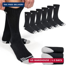 Bamboo Sports Premium Bamboo Rayon Crew Work Socks- Moisture Wicking Odor