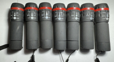 Lot of seven LED flashlights everything in the picture