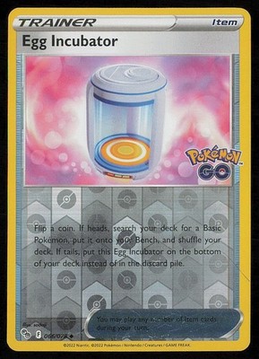 EGG INCUBATOR 066/078 POKEMON GO REVERSE HOLO POKEMON CARD MODERATELY PLAYED