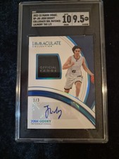 Josh Giddey SGC 9.5 Immaculate Collegiate Laundry Tag Auto /3 OKC Thunder 2022
