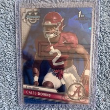 2023 Topps Bowman University Chrome Sapphire Caleb Downs #49 1st Bowman Alabama
