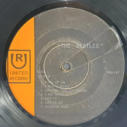 THE BEATLES /TWO OF US /I'VE GOT A FEELING / THAILAND EP 45 THAI Mini LP UR-107