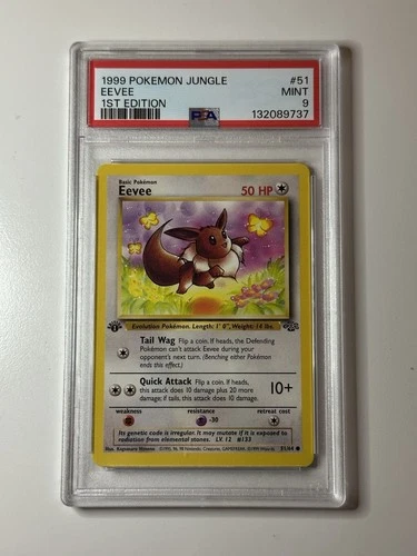 Eevee 51/64 Jungle Regular Base 1st Edition PSA 9 Mint Pokemon TCG