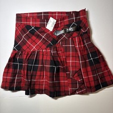 The Childrens Place Girls Skirt Red Black Plaid Sz 12 Holiday Christmas New L