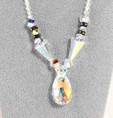 Crystal Necklace  18'' Special Occasion Bridal Wedding Mother of the Bride
