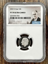 2022-S Roosevelt Dime 10c Clad Coin Proof NGC PF70 Ultra Cameo