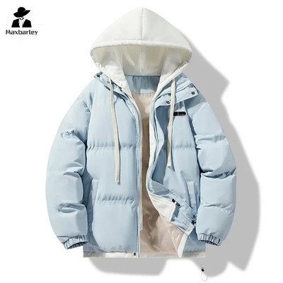 2024 New Fake Two-Piece Padded Jacket Men's Casual Thickened Warm Parka Women's