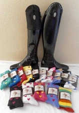 Equestrian Knee High Boot Socks by Allon in Various Colors and Patterns