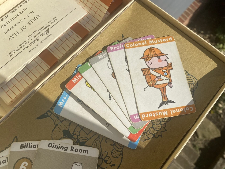 Vintage 1950 Parker Brothers Clue Detective Game Missing Lead Pipe - Image 3 of 4