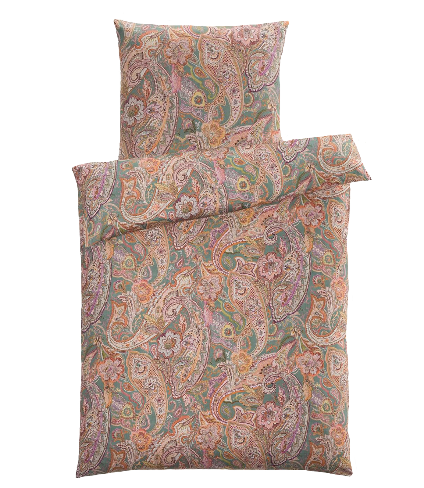 Estella Mako Satin Bettwäsche Akazia 135x200 80x80 cm in multicolor