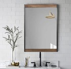 Blue Page Black Metal and Brown Wood Mirror, Rustic Farmhouse 20 x 28-inch