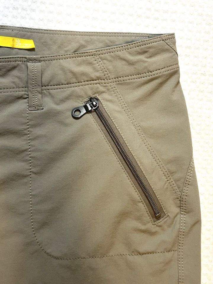 Lolë — шорты — женские размер 10 для пеших прогулок быстрой сушки — талия 32 дюйма — UPF 50 бежевые желтовато-коричневые - Изображение 3 из 4