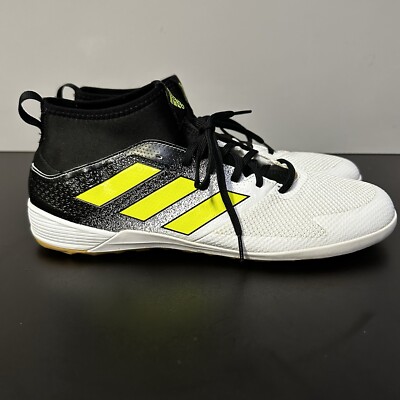 Adidas ACE Tango Turf Soccer Indoor Shoes Black White Yellow Men’s  Size 12