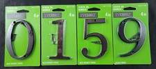 Everbilt House Address Numbers 4" Screw-On Black Metal Lot of 4 0, 1, 5, 9