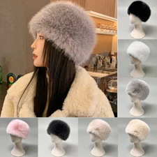 Ladies Solid Plush Faux Fur Hat Mongolian Hat Fluffy Furry Cap Ski Thermal Hat