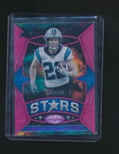 CHRISTIAN MCCAFFREY 2021 PANINI CERTIFIED STARS MIRROR PINK PARALLEL 187/199