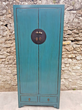 Meuble Armoire Penderie Bleue Turquoise Laquée