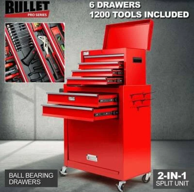 1200 Piece Tool Kit Cabinet Trolley Chest Toolbox Metric Tool Box