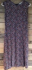 LOFT Petites 00P Sleeveless Dress Paisley Floral Front Slit Cottagecore Prairie