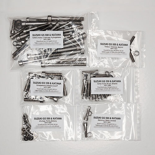 Kit visserie carter inox Suzuki GS 550 E l'élégance durable