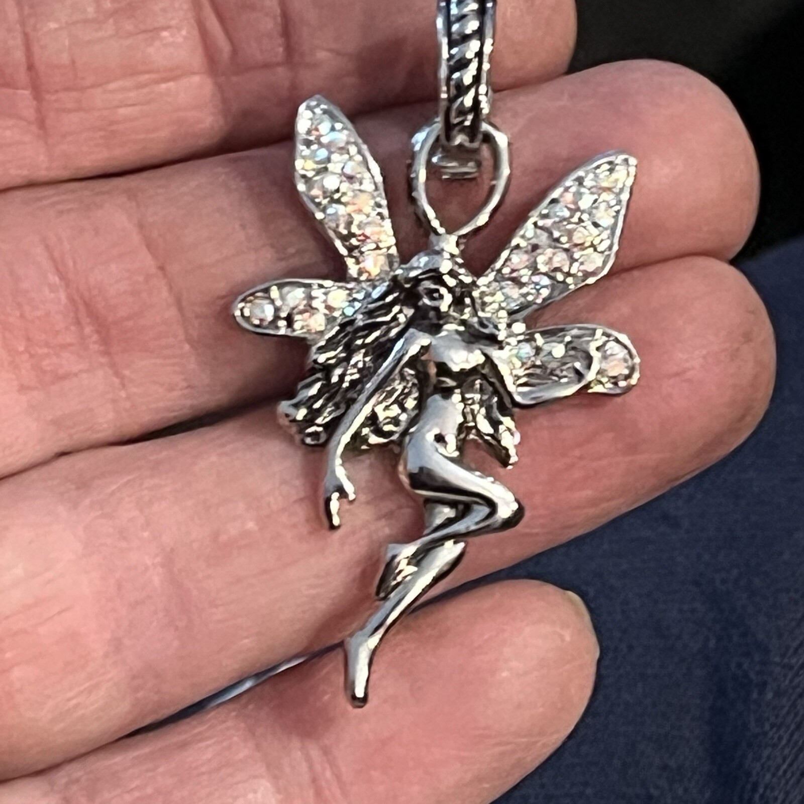 Kirk's Folly Rhinestone Fairy Wing Charm Pendant 1.75 Inch Enhancer