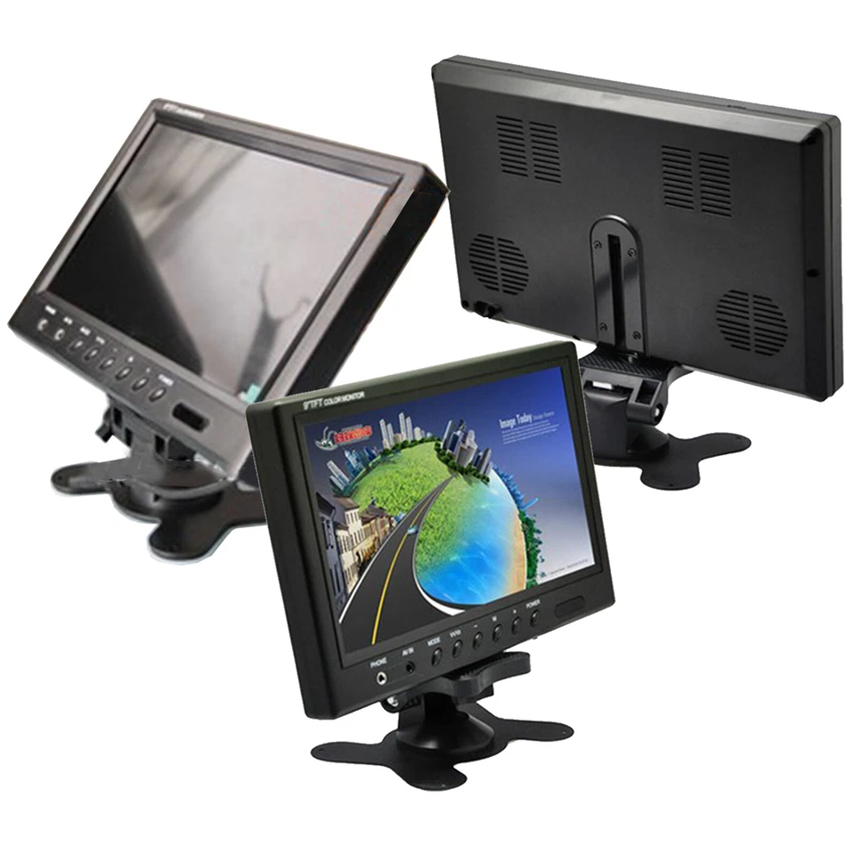 9" Quad Monitor 800*480 4PIN CCD Backup Camera for Truck Bus Trailer Caravan RV - Image 4 of 4