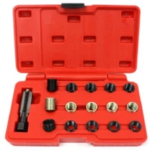 16pc Spark Plug Thread Repair Rethreading Tool Kit M16 Threaded Coil Insert