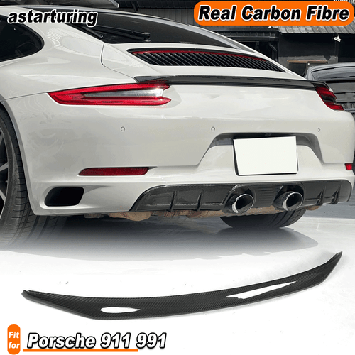 Fit For Porsche 911 991 2012-2018 REAL Carbon Rear Trunk Wing Boot Spoiler Lip  - Foto 1 di 13