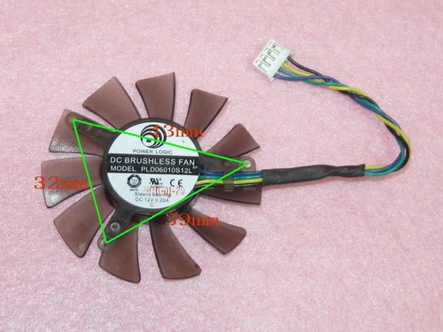 Cooler Fan For NVIDIA PLD06010S12L 55mm DC 12V 0.2A 4-Pin Graphics Card - Photo 2/3