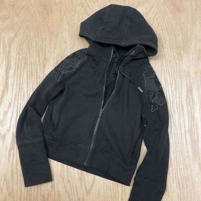 Womens Lululemon Floral Embroidered To You Full Zip Black Hoodie Sweatshirt  4 | eBay