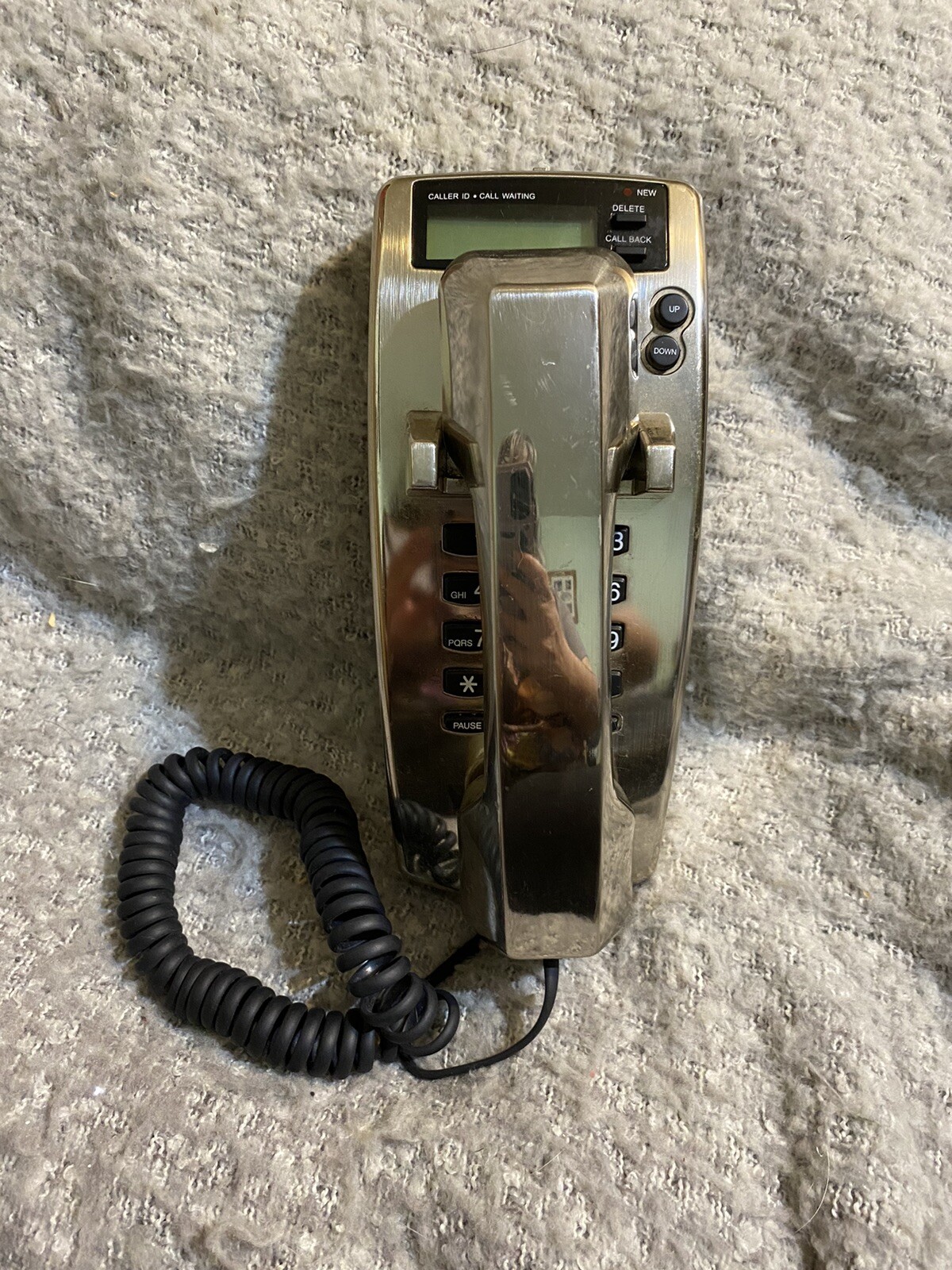 Vintage TTC  Wall Chrome Silver Telephone Phone Radio Shack With Caller ID