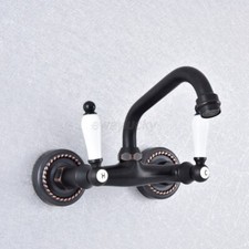 Oil Rubbed Bronze Swivel Spout Basin Sink Bathroom Mixer Tap Lavatory Faucet