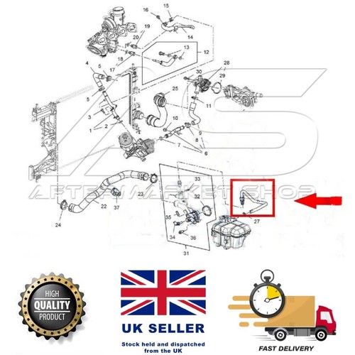 Radiator Coolant Bypass Hose 13251447 1336360 for VAUXHALL OPEL ASTRA J MK6 1.4 - Picture 2 of 8
