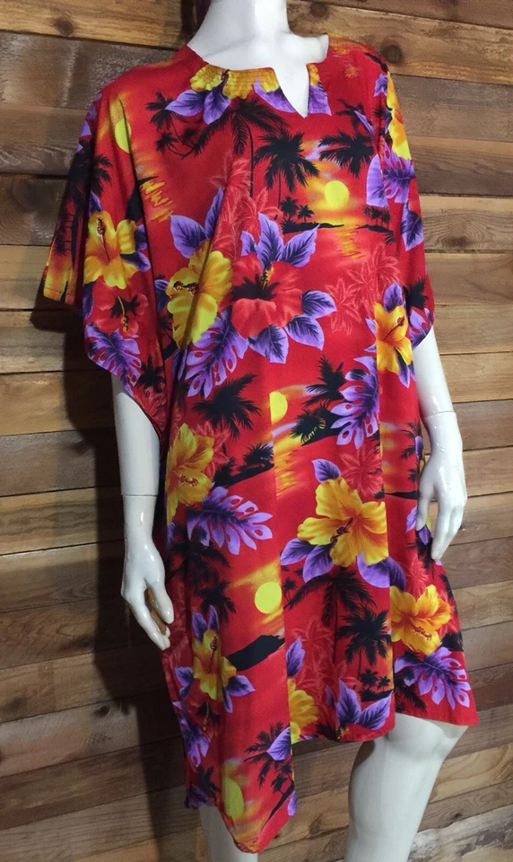 RINA MULTICOLOR FLORAL TALLA ÚNICA LINO CAFTÁN #10041 Foto 2 de 4